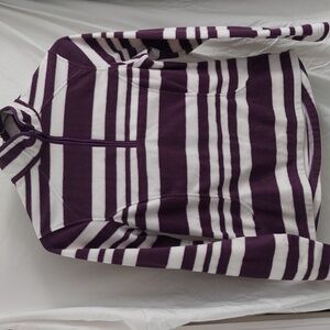 Lands End quarter zip long sleeved Fleece, purple stripe